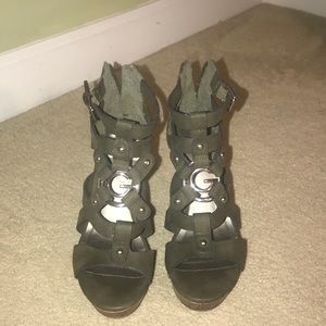 Guess green wedge Sz 6